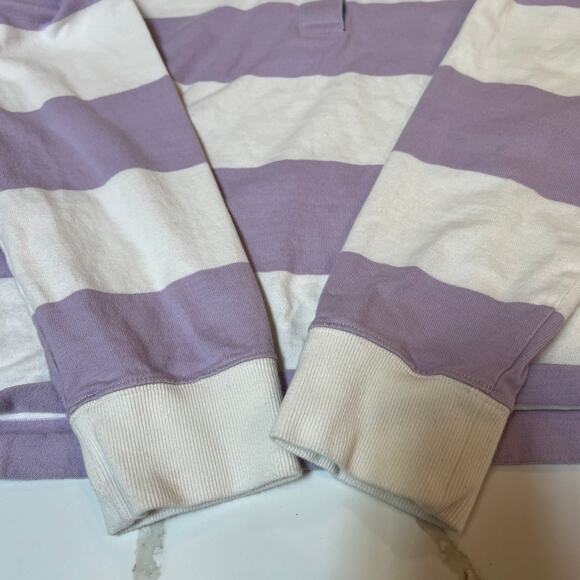 Vineyard vines thick cotton rugby stripe shirt large lilac white collared - Picture 8 of 8